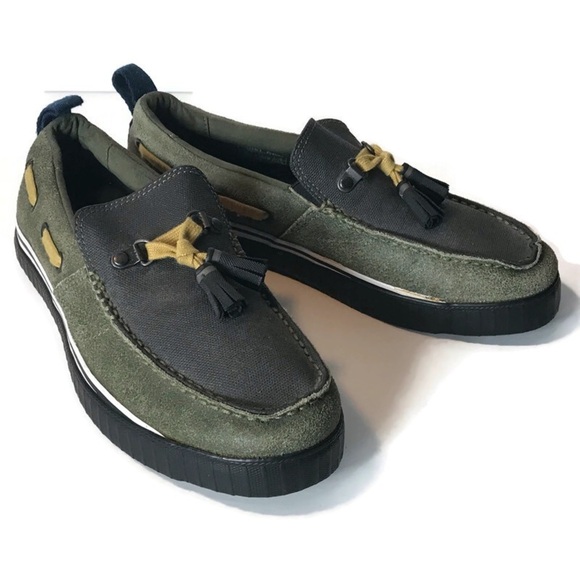Sorel Sentry Tassel Grape Leaf Black Canvas Suede Boat Shoes Men Size 8‎ - Picture 1 of 8